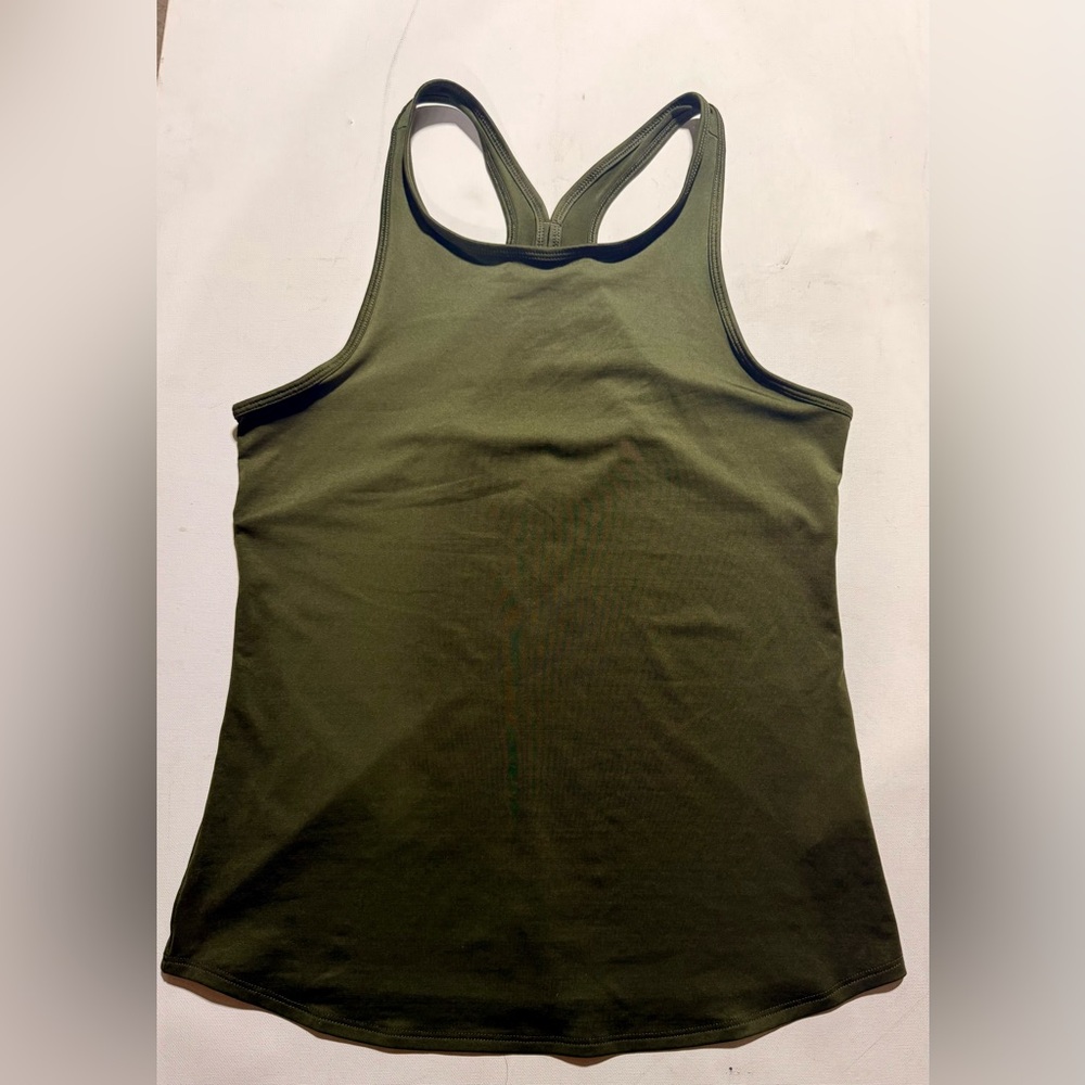 Fabletics Green and Black Fitted Sleeveless Tank Top